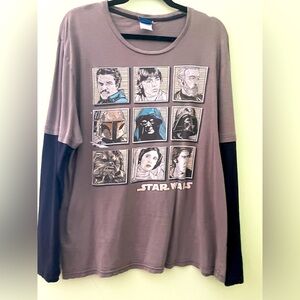 Mens Vintage STAR WARS long sleeve Tee 21” PTP